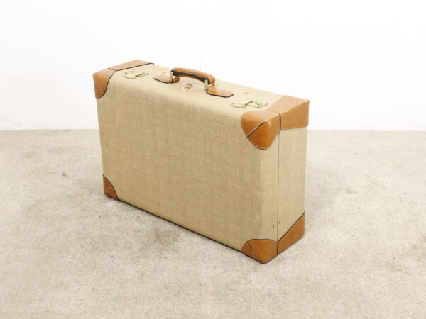 Valise cuir & tissu