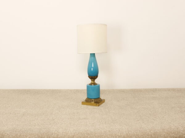 Pied de Lampe Bleu & Doré – Image 2